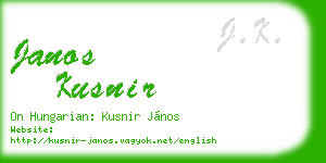 janos kusnir business card